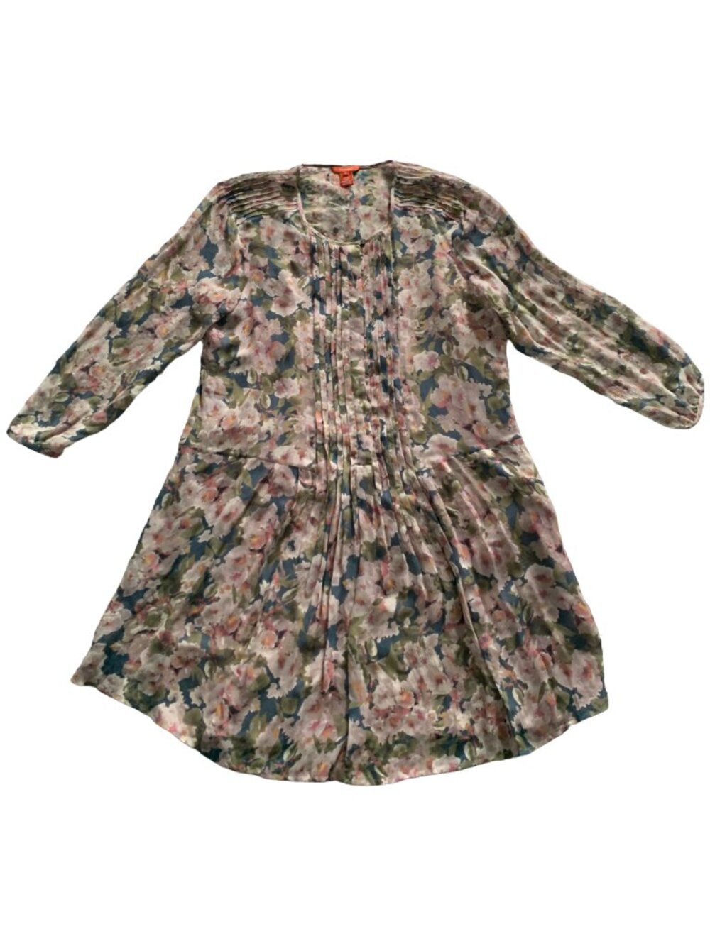NWOT SUNDANCE Pink Floral Province Rose Silk Georgette Drop Waist Dress Sz XL - Picture 4 of 8
